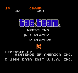 Tag Team Wrestling Title Screen